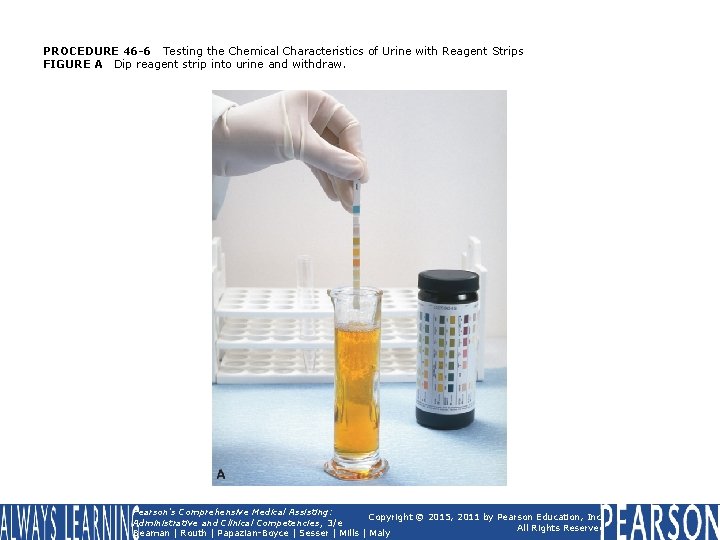 PROCEDURE 46 -6 Testing the Chemical Characteristics of Urine with Reagent Strips FIGURE A