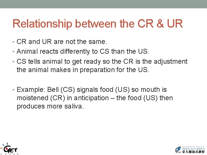 Relationship between the CR & UR • CR and UR are not the same.