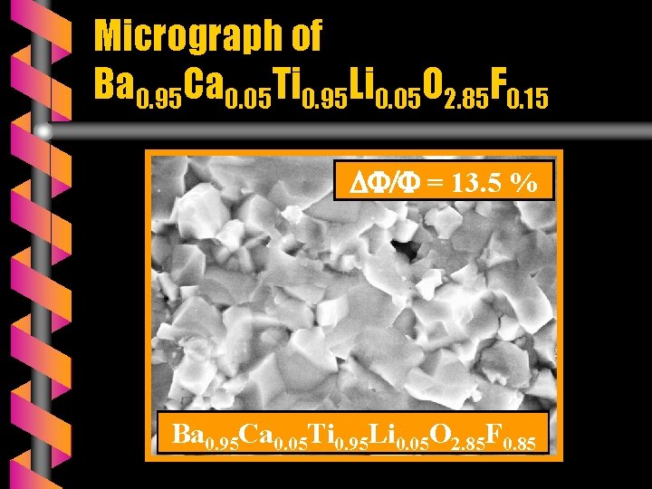 Micrograph of Ba 0. 95 Ca 0. 05 Ti 0. 95 Li 0. 05