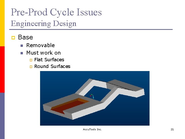 Pre-Prod Cycle Issues Engineering Design p Base n n Removable Must work on p