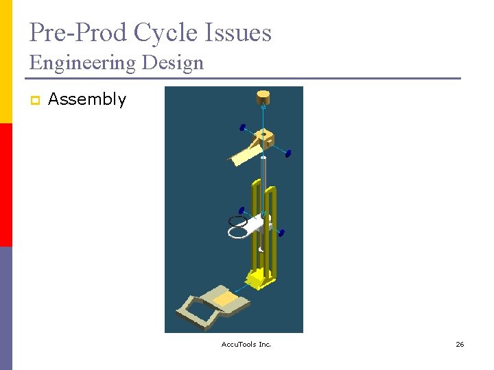 Pre-Prod Cycle Issues Engineering Design p Assembly Accu. Tools Inc. 26 
