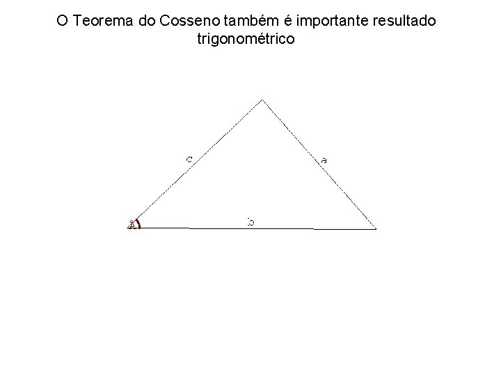 O Teorema do Cosseno também é importante resultado trigonométrico 