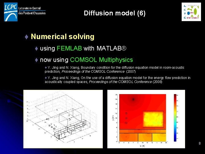 Diffusion model (6) t Numerical solving t using FEMLAB with MATLAB® t now using