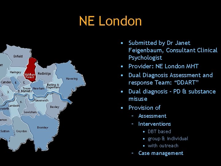 NE London • Submitted by Dr Janet Feigenbaum, Consultant Clinical Psychologist • Provider: NE