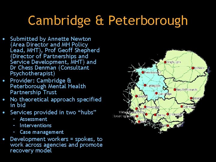 Cambridge & Peterborough • Submitted by Annette Newton (Area Director and MH Policy Lead,