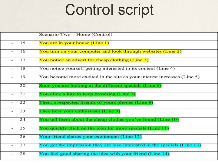 Control script 