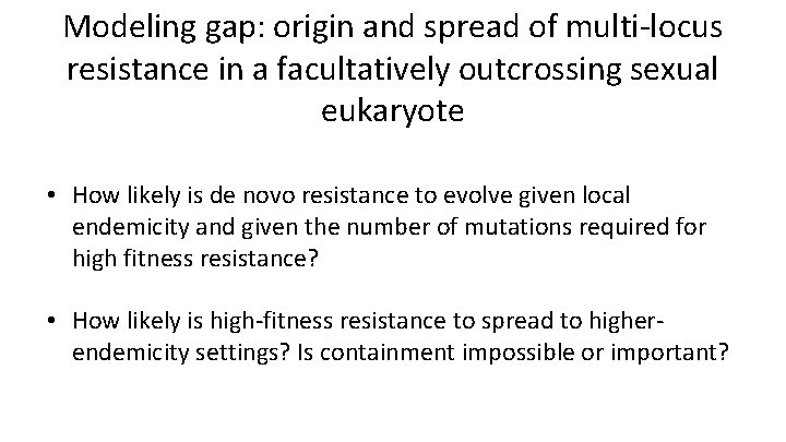 Modeling gap: origin and spread of multi-locus resistance in a facultatively outcrossing sexual eukaryote