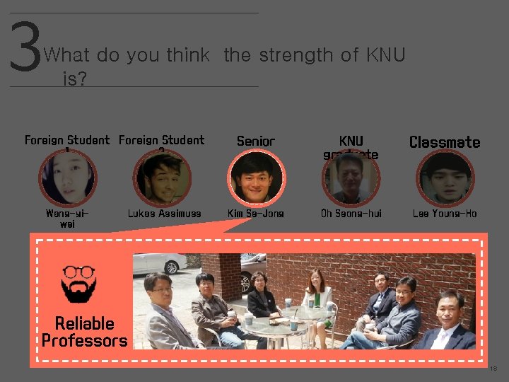 3 What do you think the strength of KNU is? Foreign Student 1 2