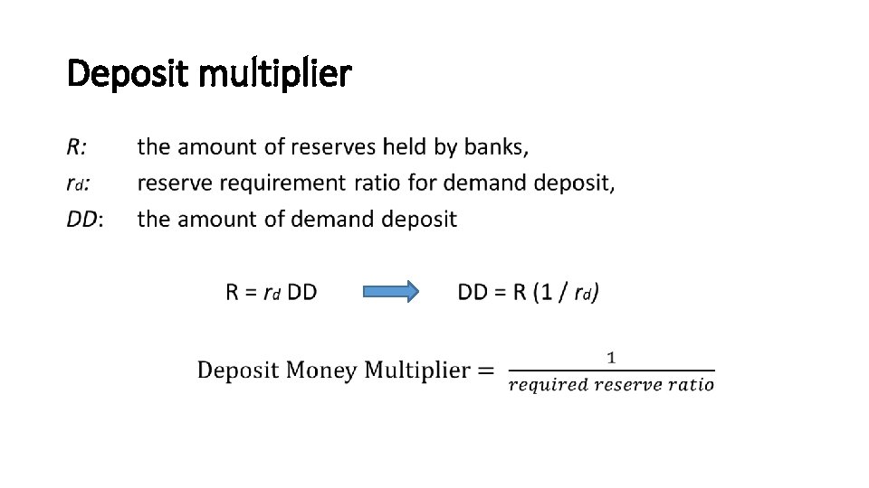 Deposit multiplier • 