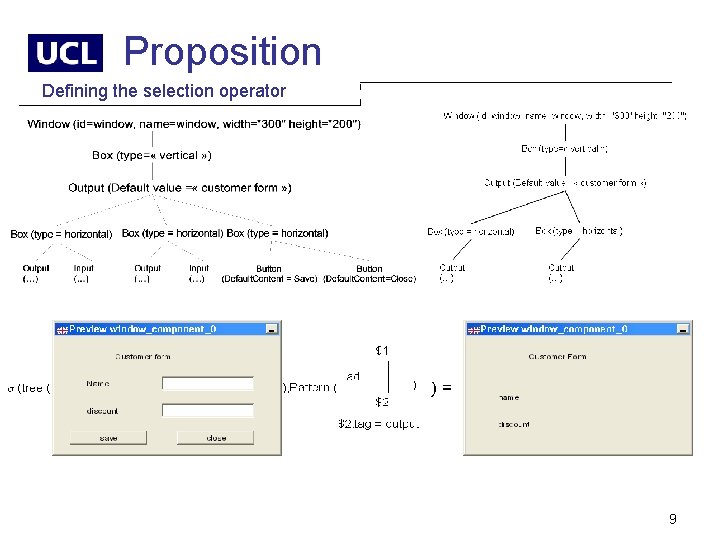 Proposition Defining the selection operator 9 