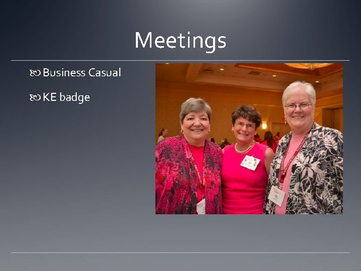 Meetings Business Casual KE badge 