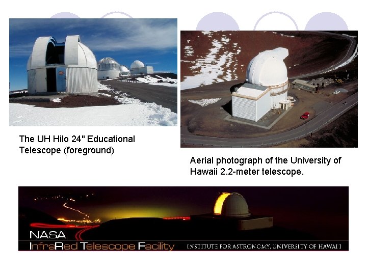 The UH Hilo 24" Educational Telescope (foreground) Aerial photograph of the University of Hawaii