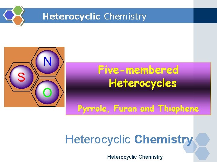 Heterocyclic Chemistry Five-membered Heterocycles Pyrrole, Furan and Thiophene Heterocyclic Chemistry 