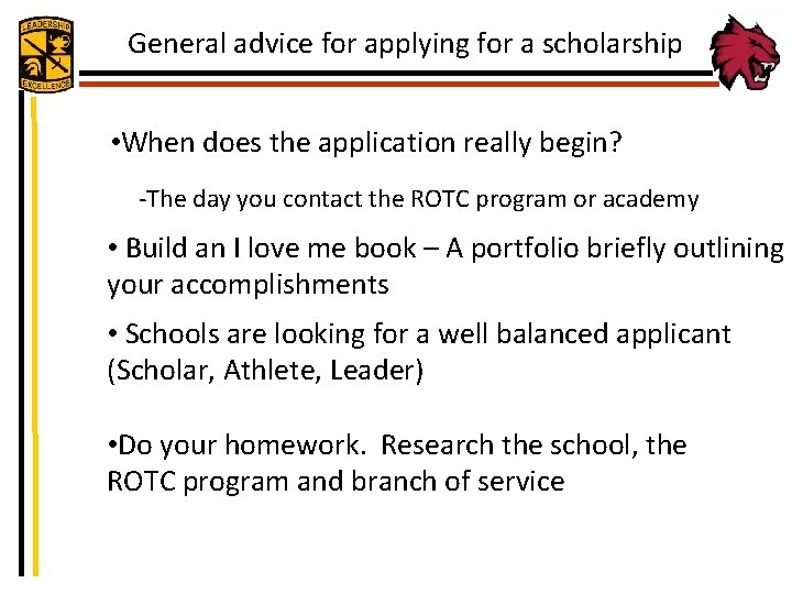 General advice for applying for a scholarship • When does the application really begin?