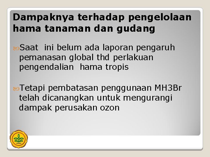 Pemahaman Perubahan Iklim Global Dan Pengaruhnya Terhadap Perkembangan