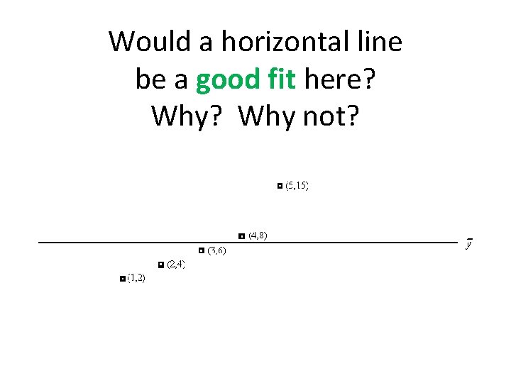 Would a horizontal line be a good fit here? Why not? 