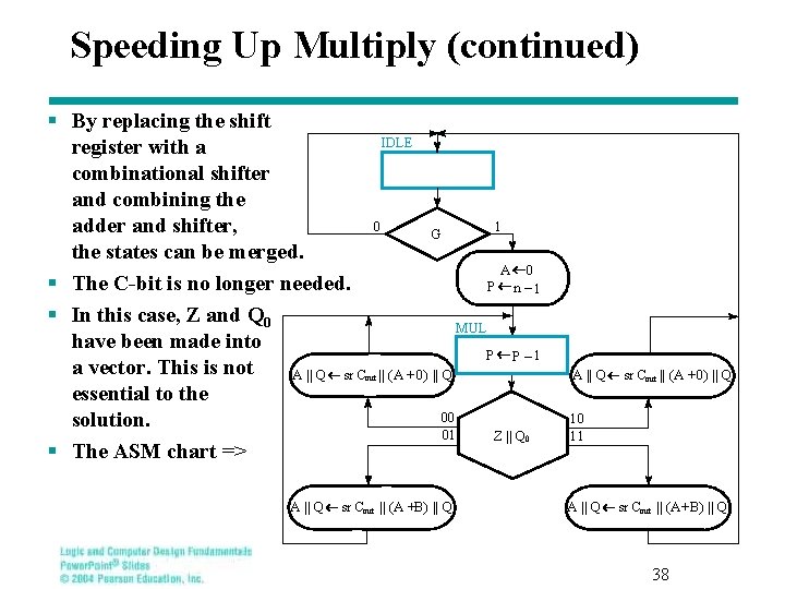 Speeding Up Multiply (continued) § By replacing the shift register with a combinational shifter