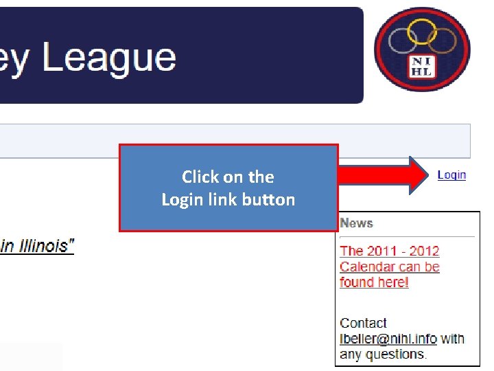 Click on the Login link button 