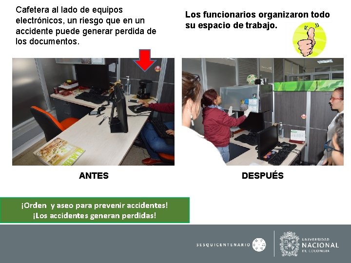 Cafetera al lado de equipos electrónicos, un riesgo que en un accidente puede generar