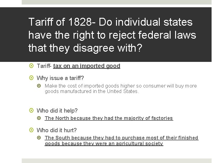 Tariff of 1828 - Do individual states have the right to reject federal laws