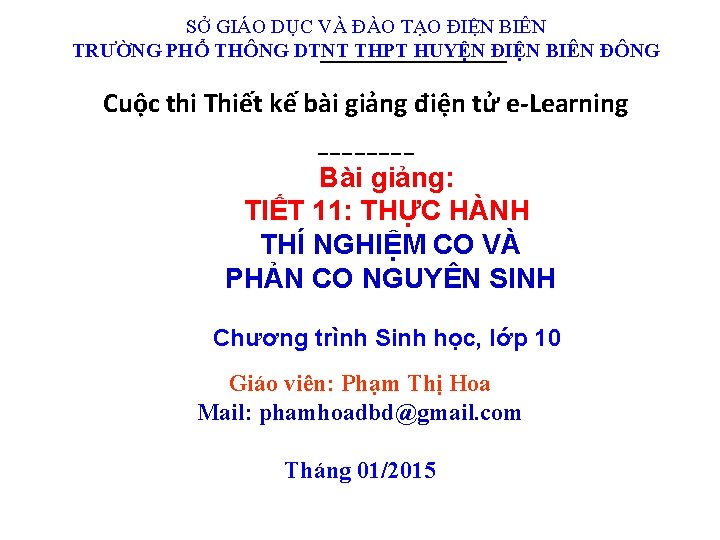 SỞ GIÁO DỤC VÀ ĐÀO TẠO ĐIỆN BIÊN TRƯỜNG PHỔ THÔNG DTNT THPT HUYỆN