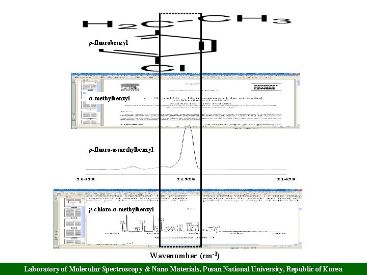p-fluorobenzyl α-methylbenzyl p-fluoro-α-methylbenzyl p-chloro-α-methylbenzyl Wavenumber (cm-1) Laboratory of Molecular Spectroscopy & Nano Materials, Pusan