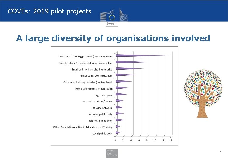 COVEs: 2019 pilot projects A large diversity of organisations involved 7 