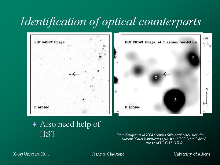 Identification of optical counterparts Can use unprecedented spatial resolution of the Chandra telescope Allows