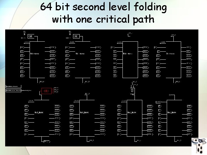 64 bit second level folding with one critical path 