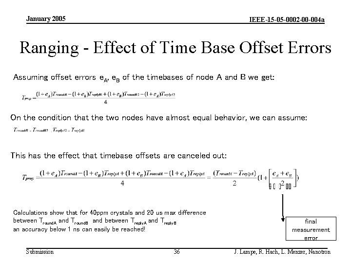 January 2005 IEEE-15 -05 -0002 -00 -004 a Ranging - Effect of Time Base
