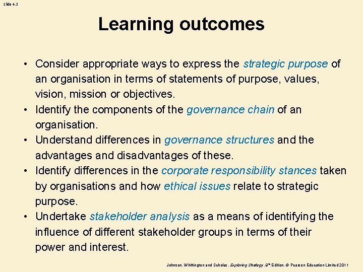Slide 4. 2 Learning outcomes • Consider appropriate ways to express the strategic purpose