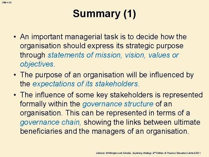 Slide 4. 32 Summary (1) • An important managerial task is to decide how