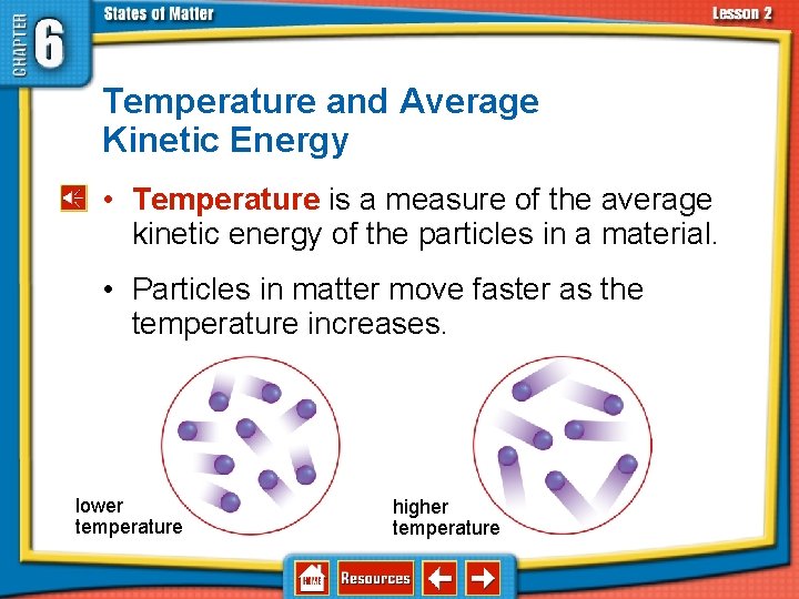 6. 2 Changes in States of Matter Temperature and Average Kinetic Energy • Temperature