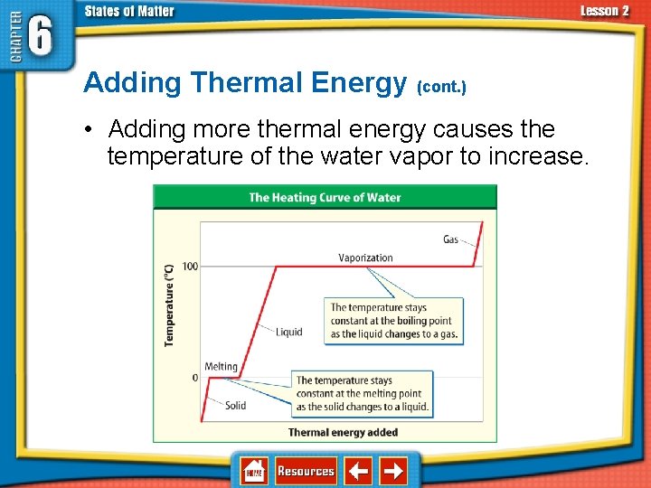 6. 2 Changes in States of Matter Adding Thermal Energy (cont. ) • Adding