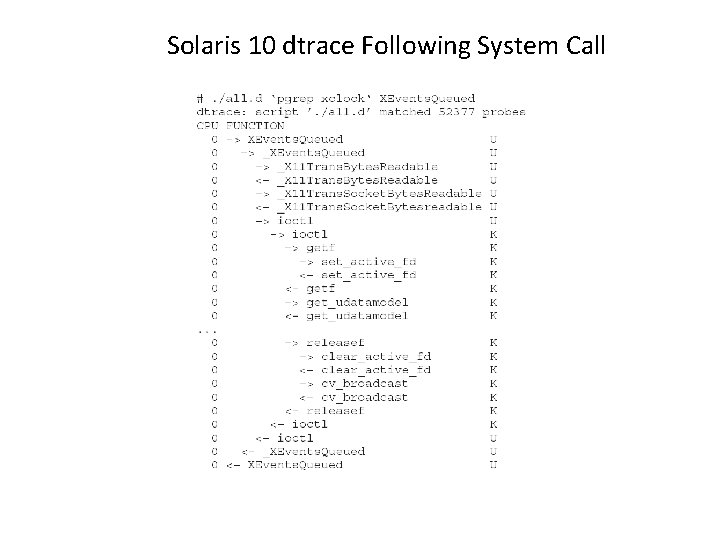 Solaris 10 dtrace Following System Call 