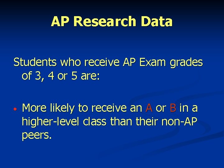 AP Research Data Students who receive AP Exam grades of 3, 4 or 5 AP Research Data Students who receive AP Exam grades of 3, 4 or 5
