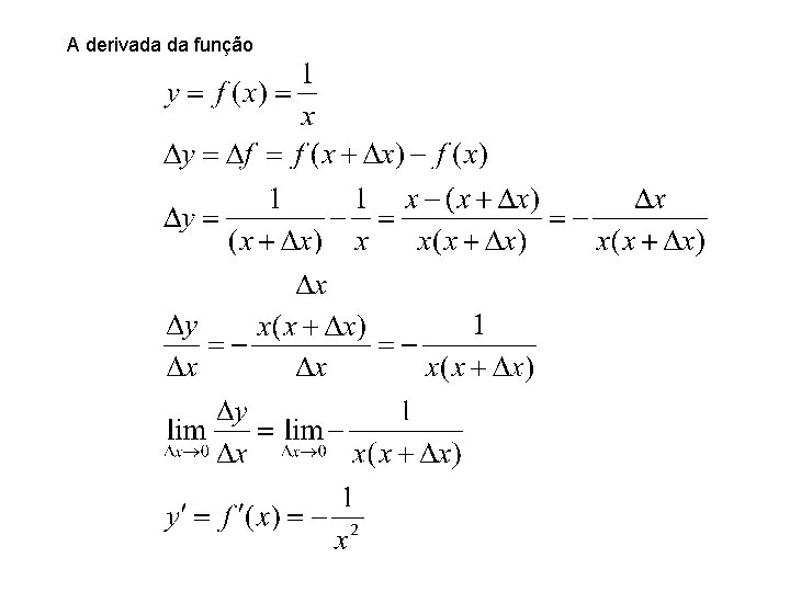 A derivada da função 