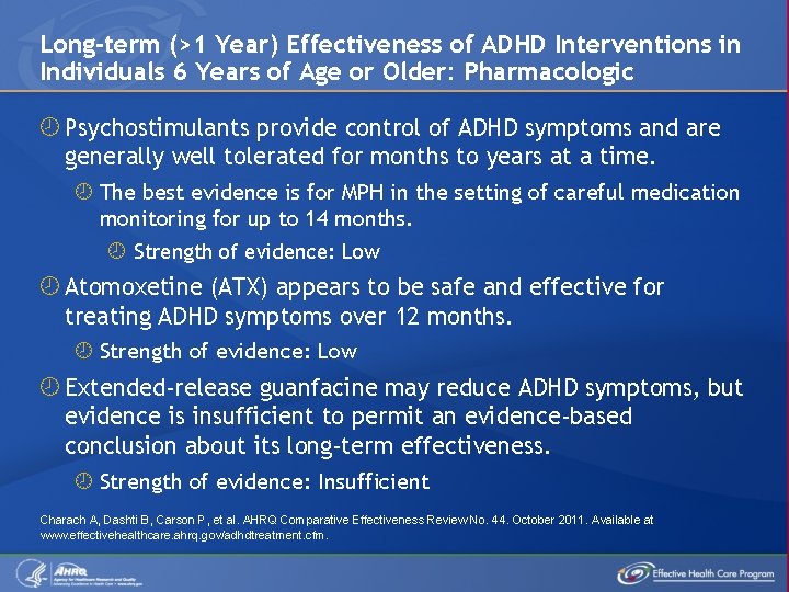 Long-term (>1 Year) Effectiveness of ADHD Interventions in Individuals 6 Years of Age or