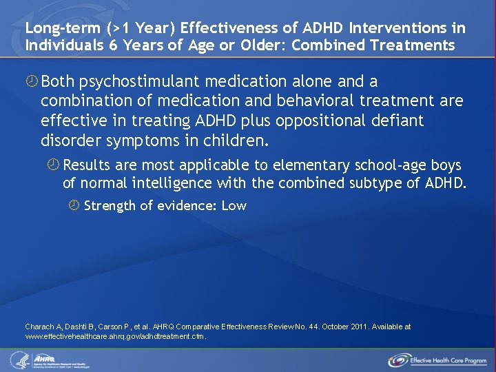 Long-term (>1 Year) Effectiveness of ADHD Interventions in Individuals 6 Years of Age or