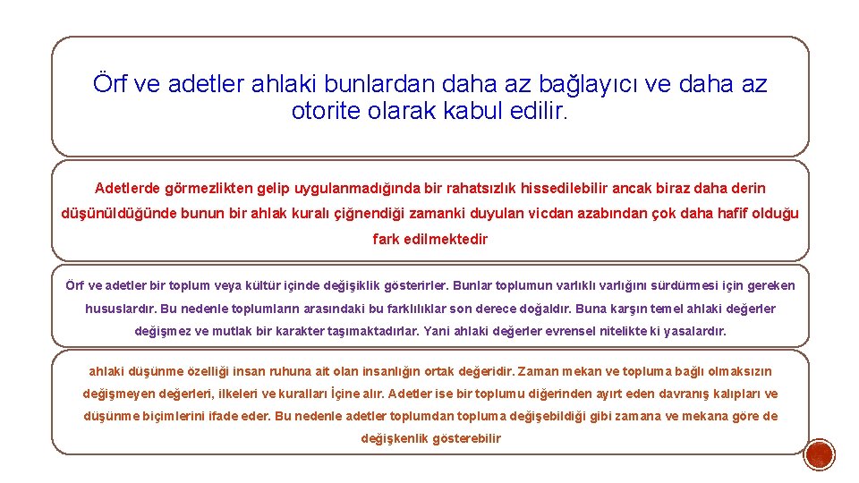 Örf ve adetler ahlaki bunlardan daha az bağlayıcı ve daha az otorite olarak kabul Örf ve adetler ahlaki bunlardan daha az bağlayıcı ve daha az otorite olarak kabul