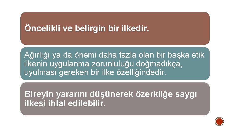 Öncelikli ve belirgin bir ilkedir. Ağırlığı ya da önemi daha fazla olan bir başka Öncelikli ve belirgin bir ilkedir. Ağırlığı ya da önemi daha fazla olan bir başka