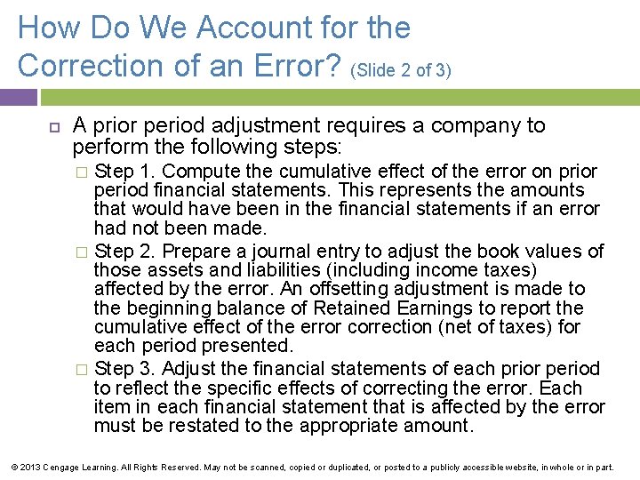 How Do We Account for the Correction of an Error? (Slide 2 of 3)