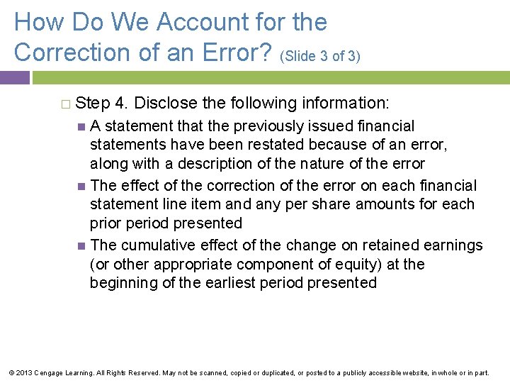 How Do We Account for the Correction of an Error? (Slide 3 of 3)