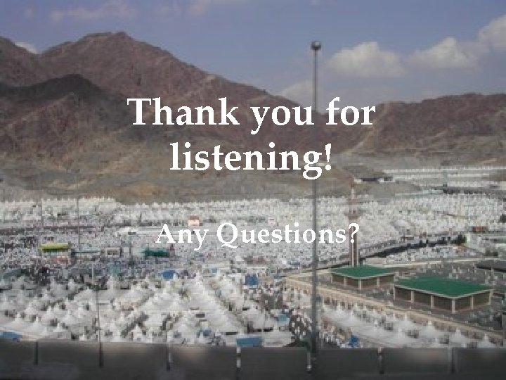 Thank you for listening! Any Questions? 