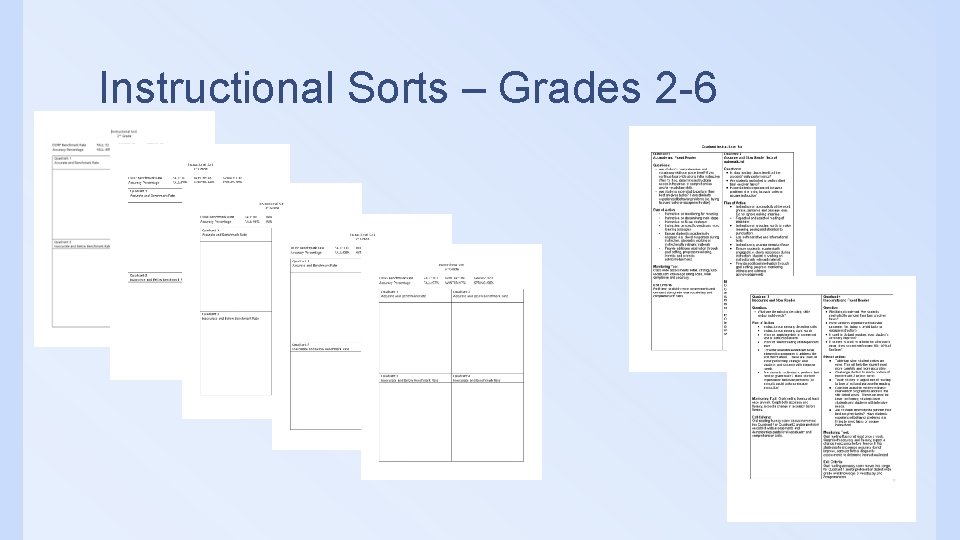 Instructional Sorts – Grades 2 -6 Instructional Sorts – Grades 2 -6