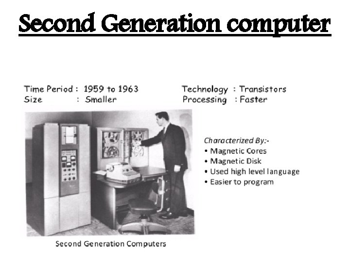 Second Generation computer Second Generation computer