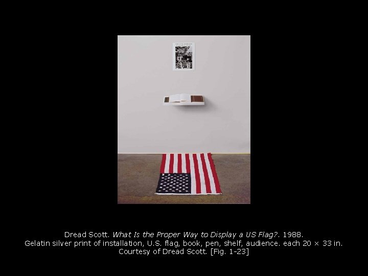 Dread Scott. What Is the Proper Way to Display a US Flag? . 1988.