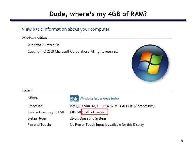 Dude, where’s my 4 GB of RAM? 7 