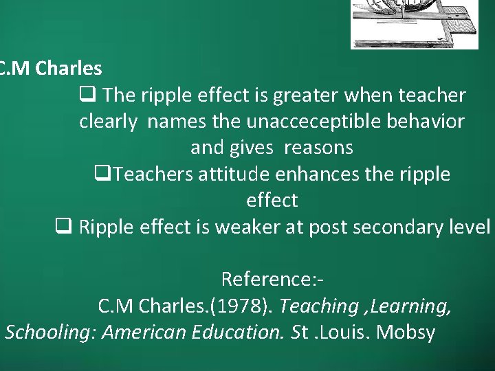 C. M Charles q The ripple effect is greater when teacher clearly names the