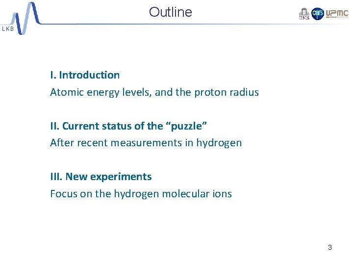 Outline I. Introduction Atomic energy levels, and the proton radius II. Current status of